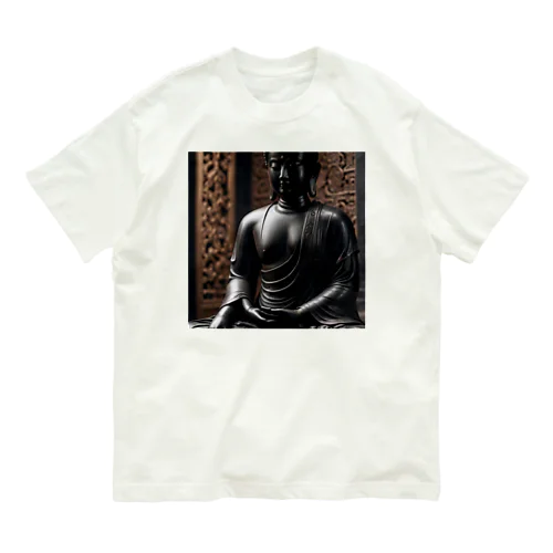 深みのある漆黒の色合いが美しく輝く厳かな仏像。 Organic Cotton T-Shirt