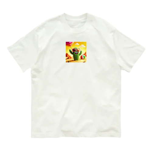 「サングラスをかけたハッピーなサボテン - 砂漠の陽気な仲間！ Organic Cotton T-Shirt