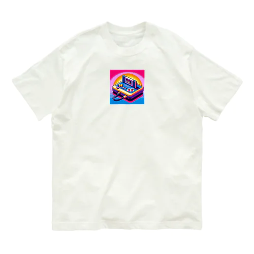 ピクセルアート　レトロゲーム オーガニックコットンTシャツ