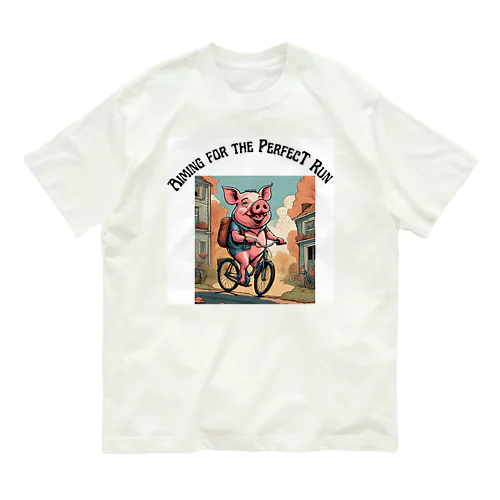 豚と自転車 Organic Cotton T-Shirt