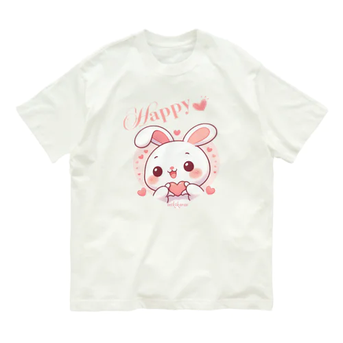 幸せを呼ぶうさぎ💖 オーガニックコットンTシャツ