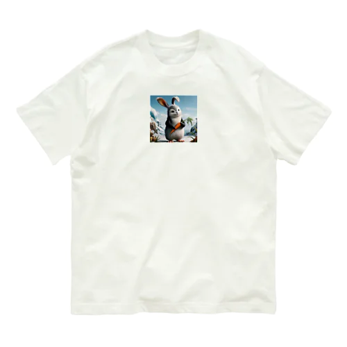 ペンギンとウサギの子供 Organic Cotton T-Shirt