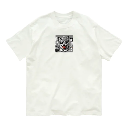 遊びたいコーギー オーガニックコットンTシャツ