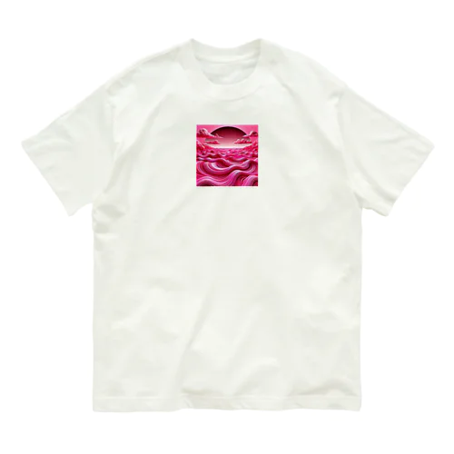 ホットピンクの海 オーガニックコットンTシャツ