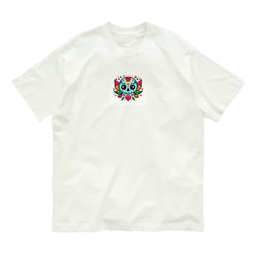 可愛いスカル オーガニックコットンTシャツ