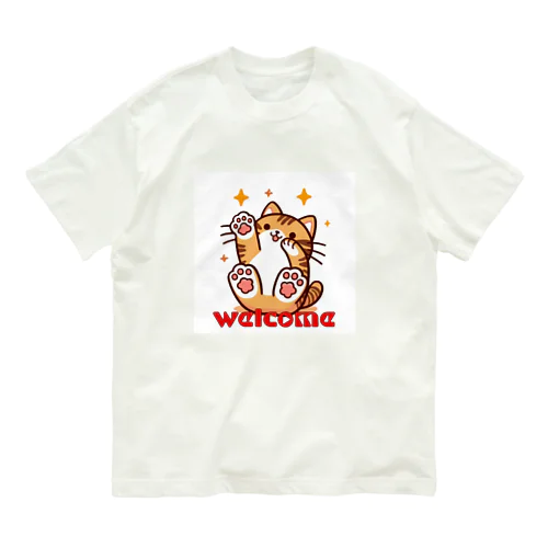 楽しく笑う肉球の猫ちゃんⅡ オーガニックコットンTシャツ