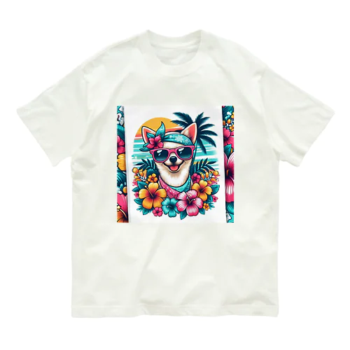 アロハ　犬2 オーガニックコットンTシャツ