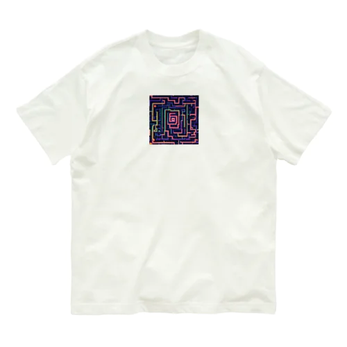 ネオン迷路 オーガニックコットンTシャツ