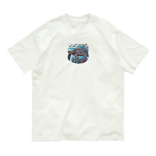 甲羅がきれいなウミガメ Organic Cotton T-Shirt