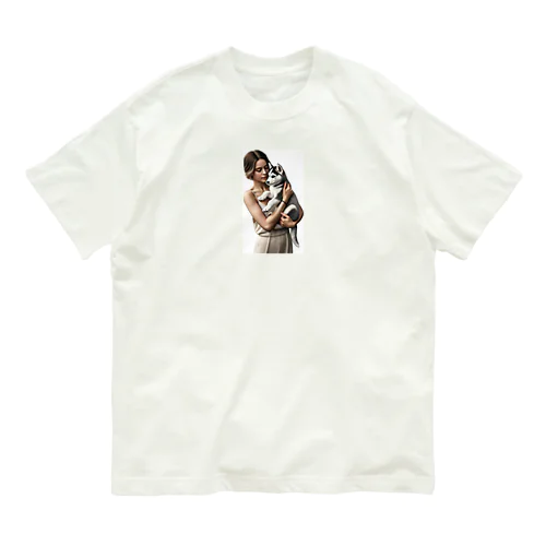 かわいさ満点！子犬のハスキー！ Organic Cotton T-Shirt