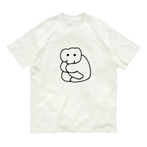 夜寝れないゾウさん(黒) Organic Cotton T-Shirt