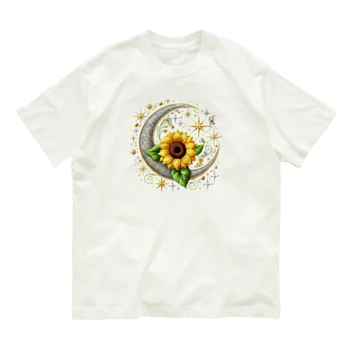 ひまわりと三日月 Organic Cotton T-Shirt