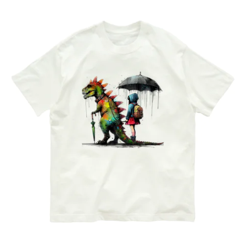 恐竜と少女　Ⅱ オーガニックコットンTシャツ