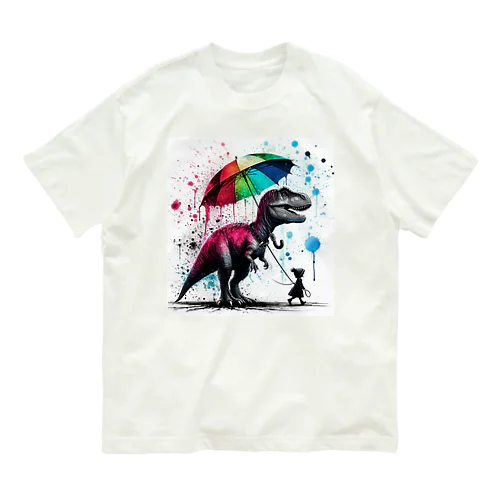 恐竜と少女　Ⅲ オーガニックコットンTシャツ