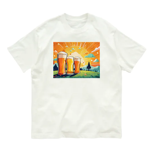 夏到来ビールグッズ！Beerで皆で盛り上がろう！ Organic Cotton T-Shirt