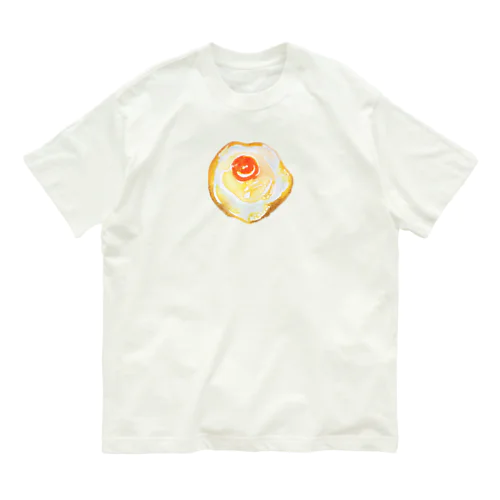 目玉焼き　水彩 オーガニックコットンTシャツ