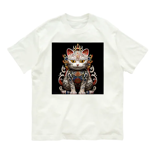 とある猫神社の狛猫 Organic Cotton T-Shirt