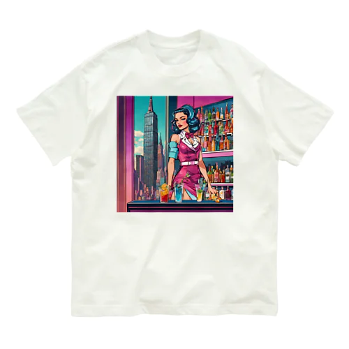 🌃摩天楼バー🍸美女✨ オーガニックコットンTシャツ