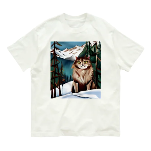 I live in Snow Mountain. オーガニックコットンTシャツ