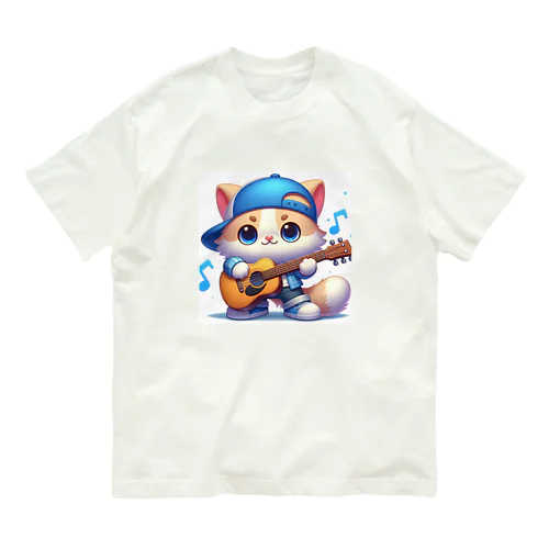 にゃんこ🐱のリズムにノッテ🎵 オーガニックコットンTシャツ