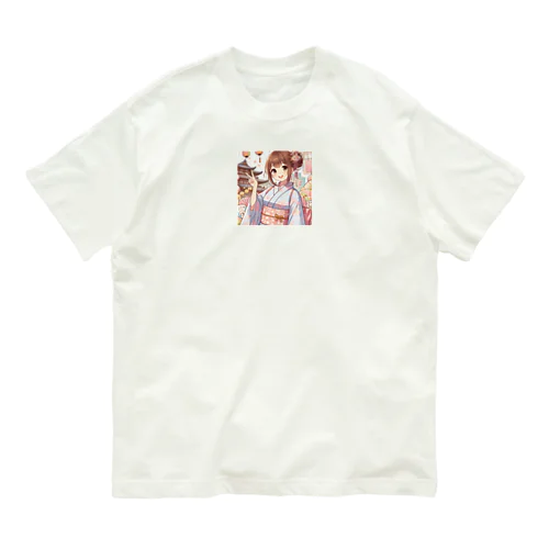 お祭り好きのＪＫ オーガニックコットンTシャツ