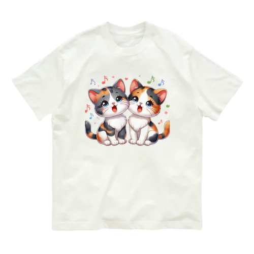 ねこコーラス 08 オーガニックコットンTシャツ