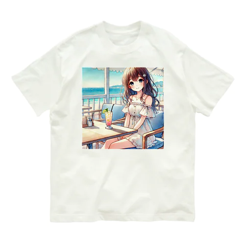 浜辺のカフェで オーガニックコットンTシャツ