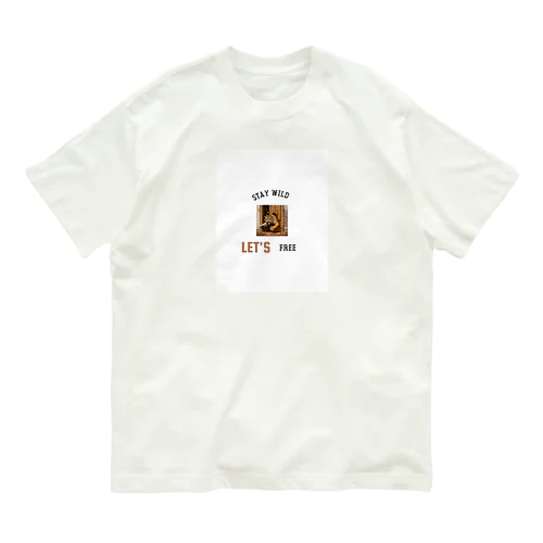 ドアをぶち破るトラ Organic Cotton T-Shirt