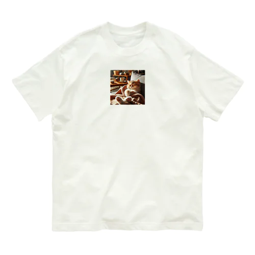 猫×睡眠×癒し Organic Cotton T-Shirt