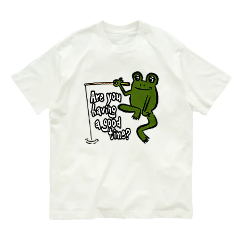 釣りを楽しむカエル Organic Cotton T-Shirt