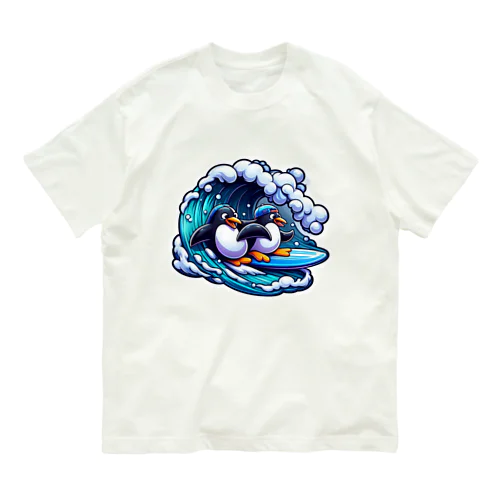 波のりペンギン Organic Cotton T-Shirt