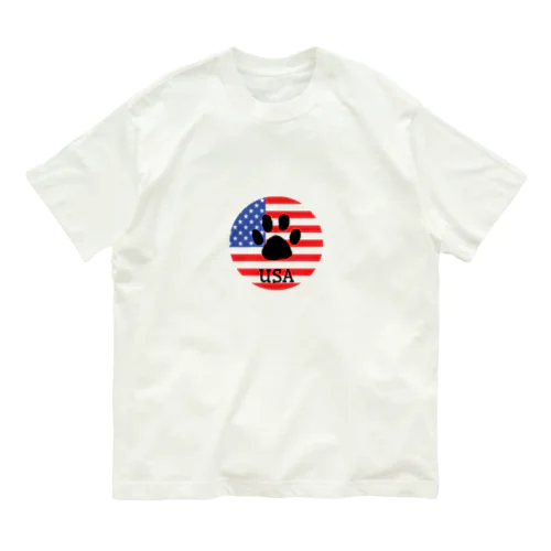 USA/Dog paw Organic Cotton T-Shirt