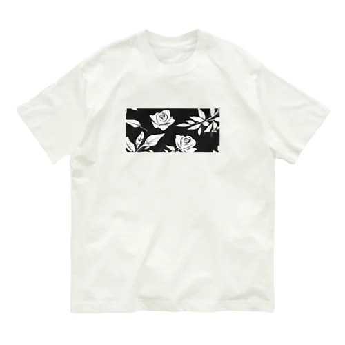 モノトーン花 Organic Cotton T-Shirt