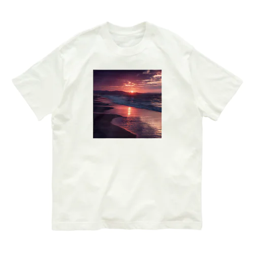 海辺の夕日 Organic Cotton T-Shirt