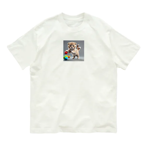 スコティッシュフォールド子猫ちゃん オーガニックコットンTシャツ