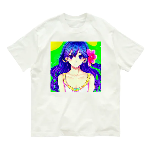 きゅぴきゅぴ★青髪美人ガール オーガニックコットンTシャツ