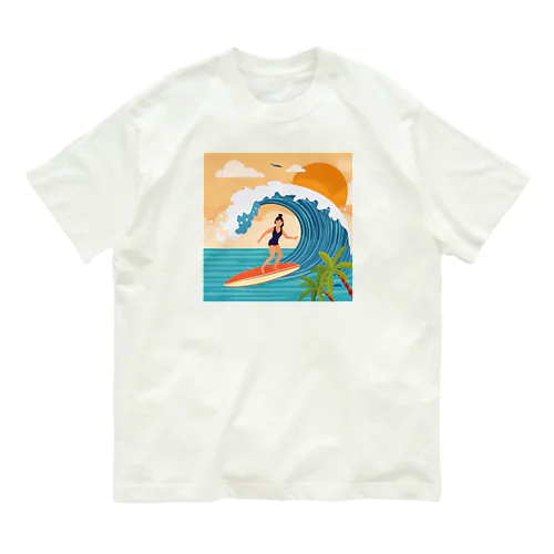 サンセット・サーフィン オーガニックコットンTシャツ