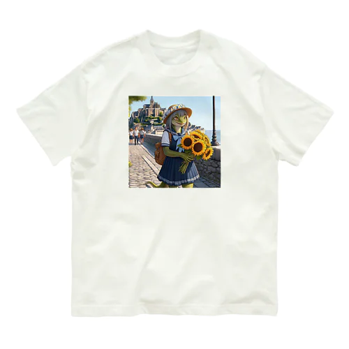 憧れの街来た女性のトカゲ人 Organic Cotton T-Shirt