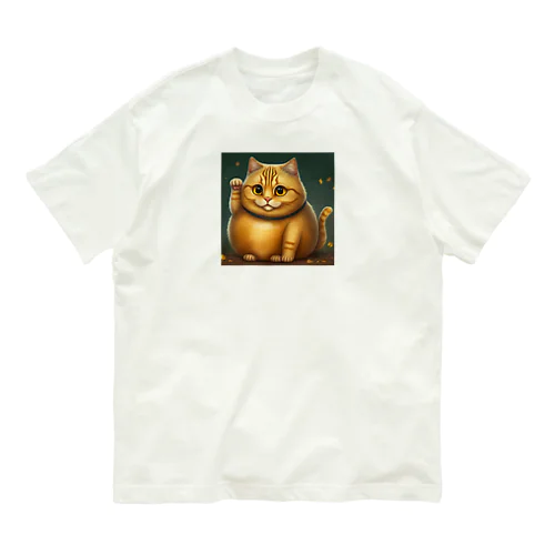 金色の猫 オーガニックコットンTシャツ