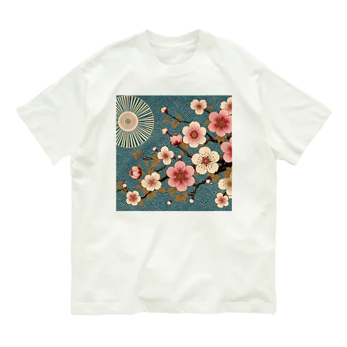 和風柄　桜柄 Organic Cotton T-Shirt