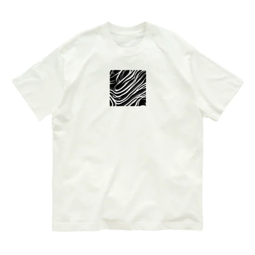 シンプル曲線 オーガニックコットンTシャツ