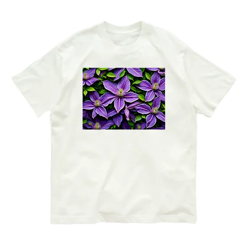 クレマチス品種フラウ・ミキコ Organic Cotton T-Shirt