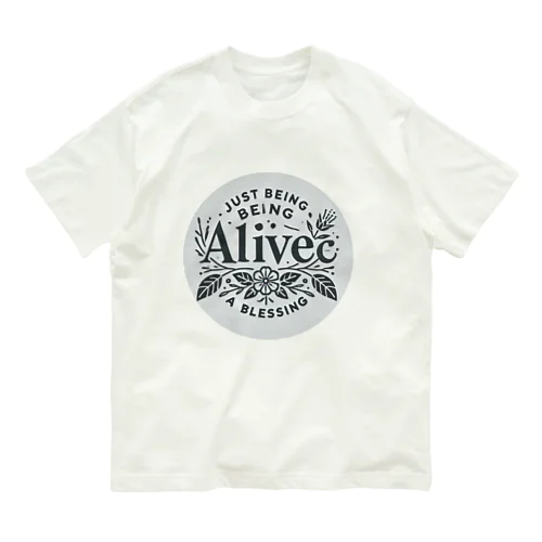 「生きてるだけで丸儲け」 オーガニックコットンTシャツ