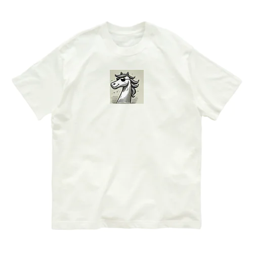 カッコいい馬が、まるでスタイリッシュなロッカーのようにサングラスを着用！ Organic Cotton T-Shirt