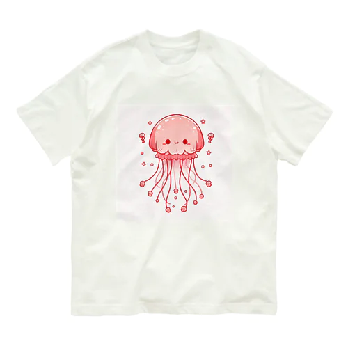 薄紅色のクラゲ･べーちゃん オーガニックコットンTシャツ