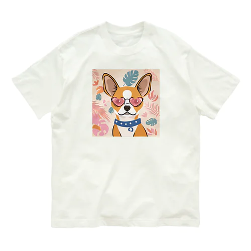 愉快なチワワ オーガニックコットンTシャツ