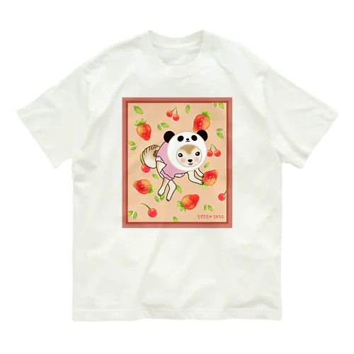 パンダ×柴犬 girl オーガニックコットンTシャツ