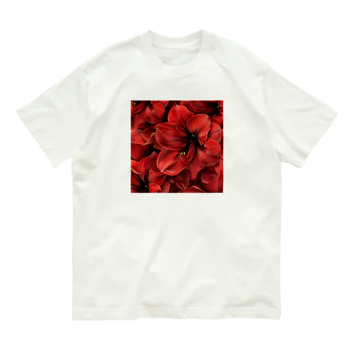 アマリリス　真っ赤な綺麗な花 Organic Cotton T-Shirt