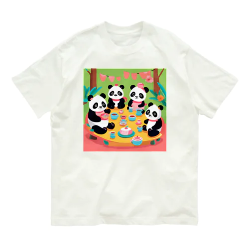 パンダのティーパーティー Organic Cotton T-Shirt