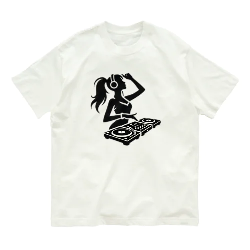 ハッピーガール DJ シルエットver. Organic Cotton T-Shirt